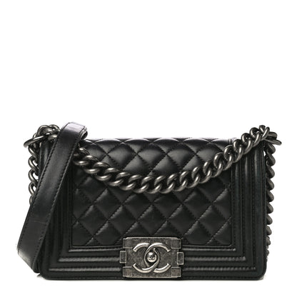 Chanel Lambskin Quilted Small Boy Flap Black 1 of 25