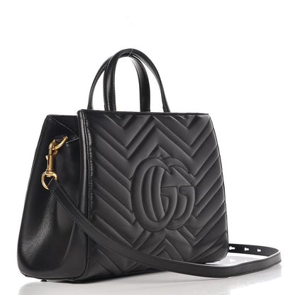 Gucci Calfskin Matelasse Small GG Marmont Tote Black 3 of 7