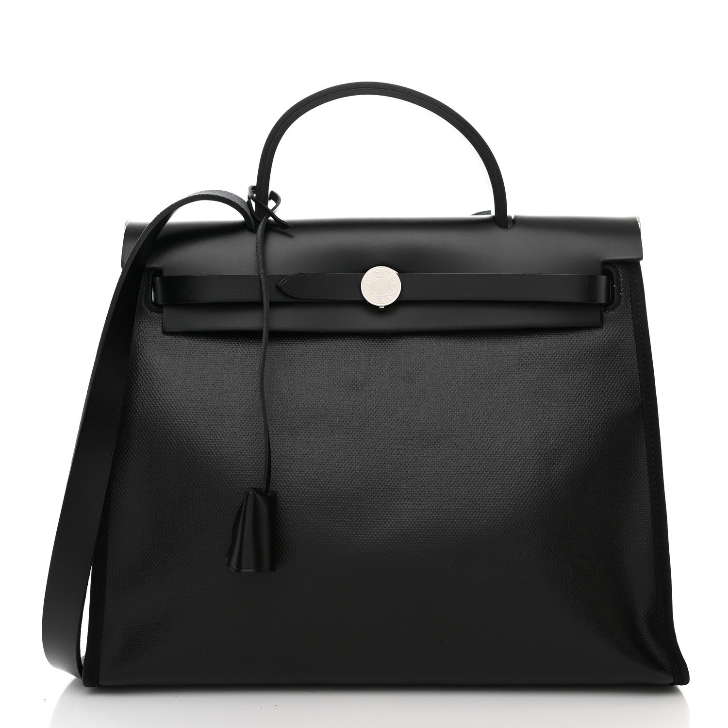 Hermes Toile H Berline Vache Hunter Herbag Zip PM 31 Black Ecru 3 of 12