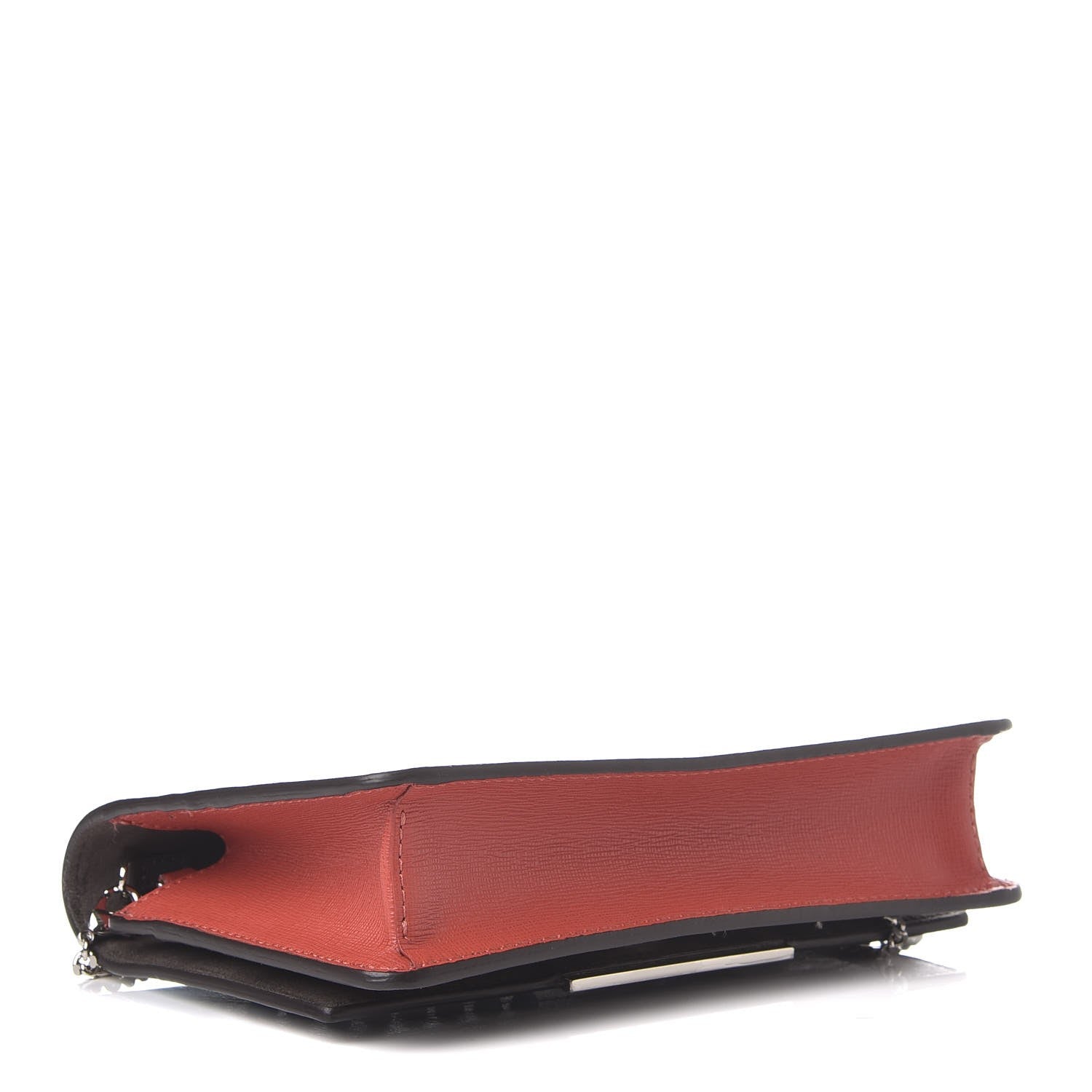 Fendi Vitello Elite Monster Eyes Studded Tube Wallet on Chain Carbone White Multicolor 4 of 9
