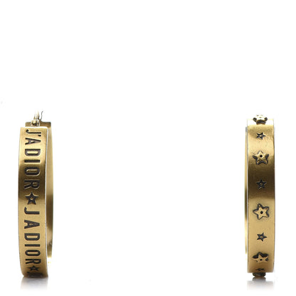 Christian Dior Metal J'adior Medium Hoop Earrings Antique Gold 2 of 8