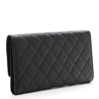 Chanel Caviar Quilted Flap Wallet Black 3 of 9