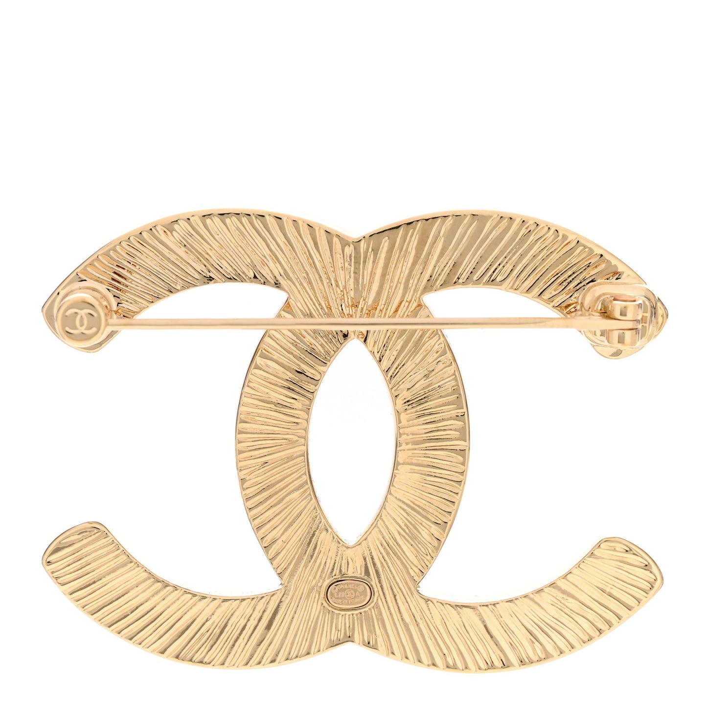 Metal CC Brooch Gold