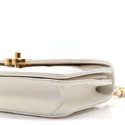Chanel Shiny Calfskin Quilted Mini Metal Top Handle Flap White 10 of 11