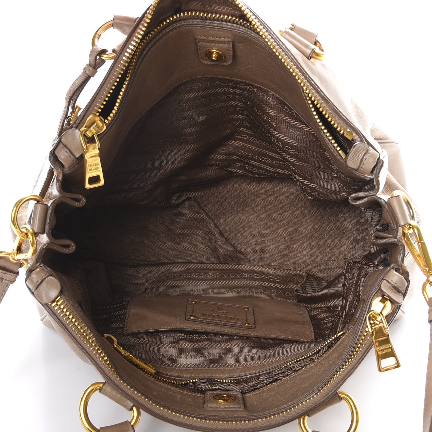 Vitello Shine Shopping Satchel Argilla