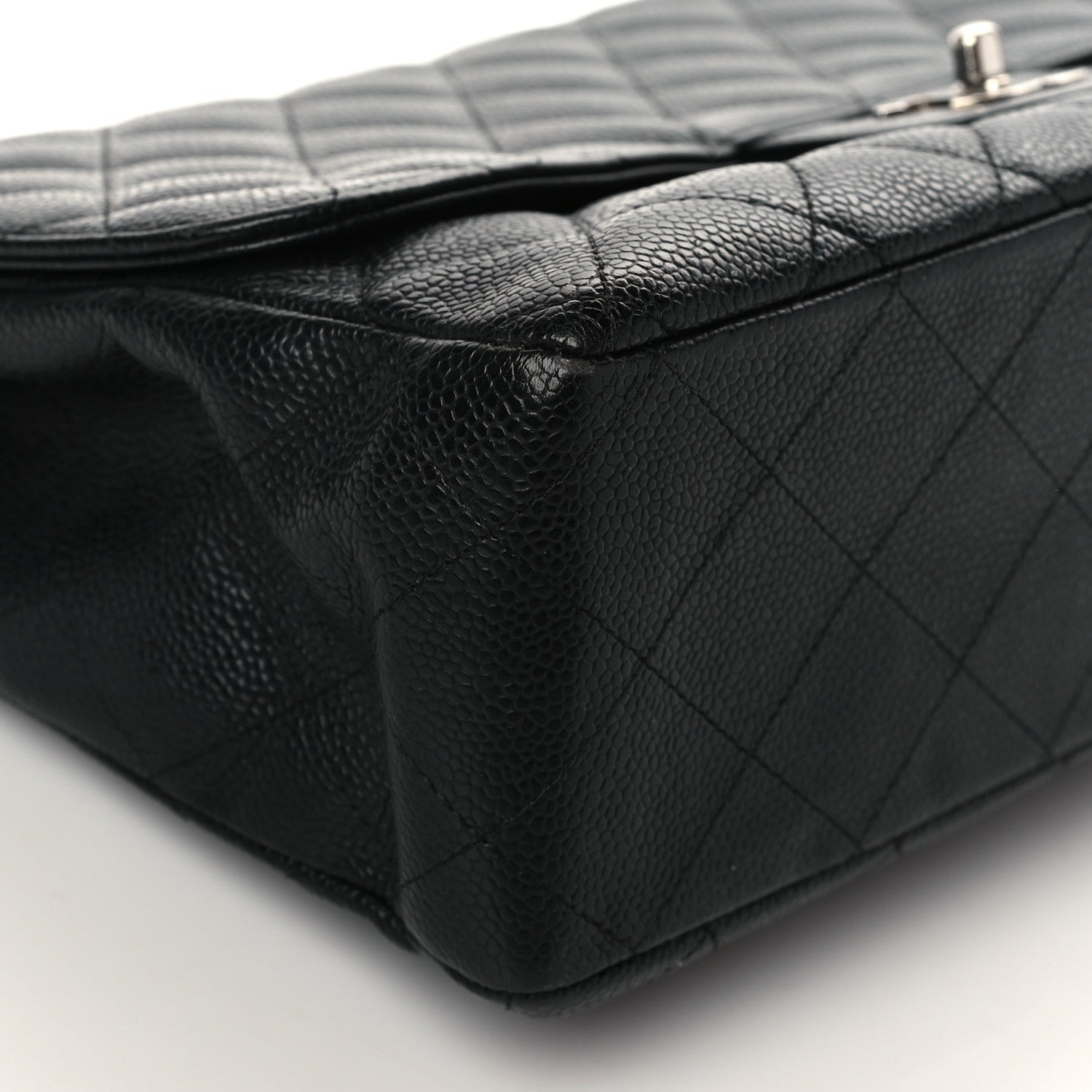 Chanel Caviar Quilted Jumbo Single Flap Bijoux Chain Black 8 of 9
