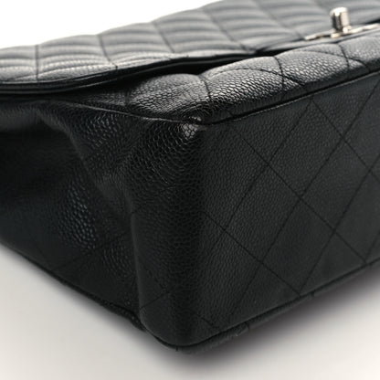 Chanel Caviar Quilted Jumbo Single Flap Bijoux Chain Black 8 of 9