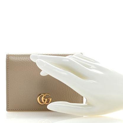 Gucci Dollar Calfskin Bi-Color GG Marmont Card Case Oatmeal Banana 2 of 6