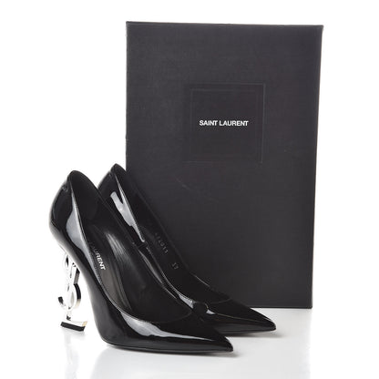 Saint Laurent Patent Opyum 100 Pumps 37 Black Silver 9 of 9