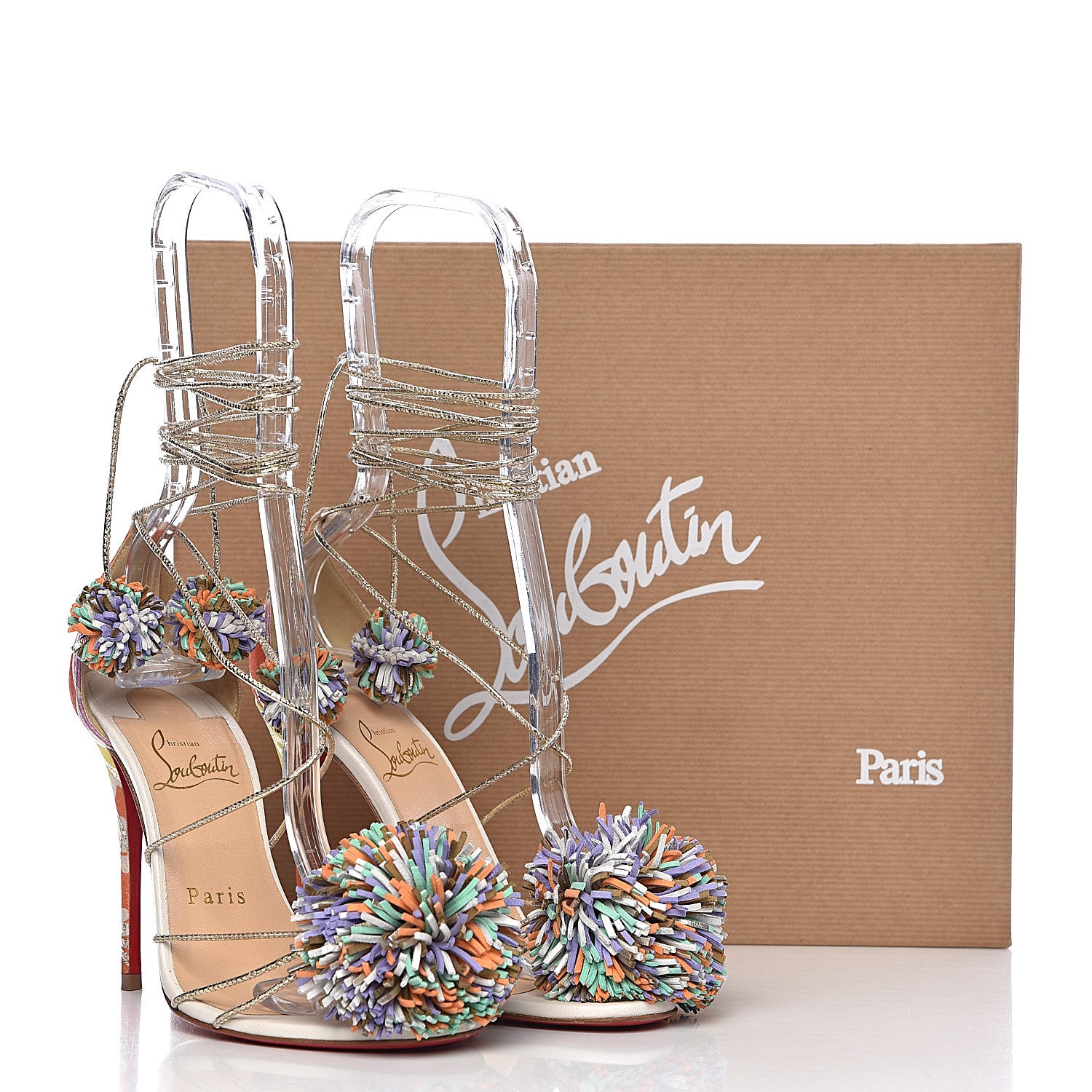 Christian Louboutin Nappa Suede Starouchi 100 Sandal 35 Multicolor 14 of 14