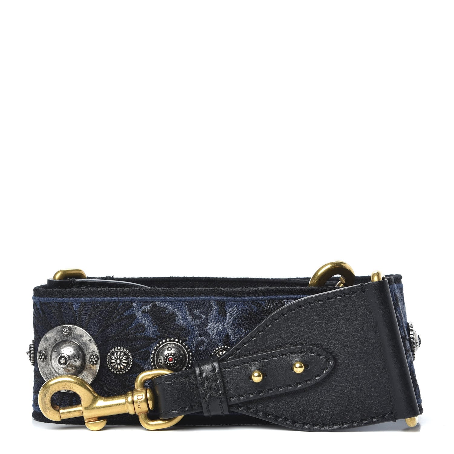Christian Dior Canvas Embroidered Studded KaleiDiorscopic Adjustable Shoulder Strap Blue 1 of 6