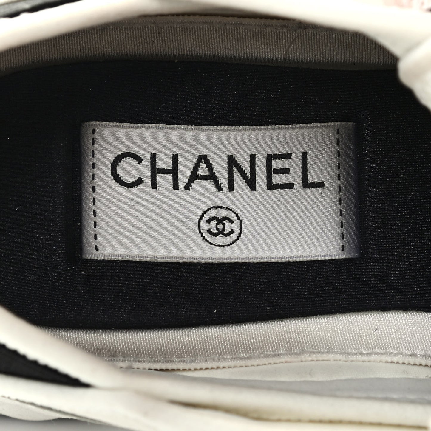 Velvet Calfskin Mixed Fibers CC Sneakers 38 Ivory Black