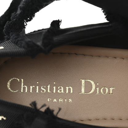 Christian Dior Grosgrain Fringe Songe Ballet Flats 38 Black 8 of 9