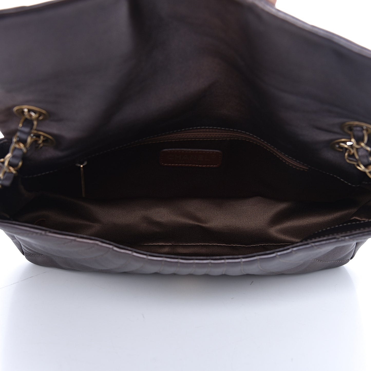 Metallic Calfskin Degrade East West Flap Bronze