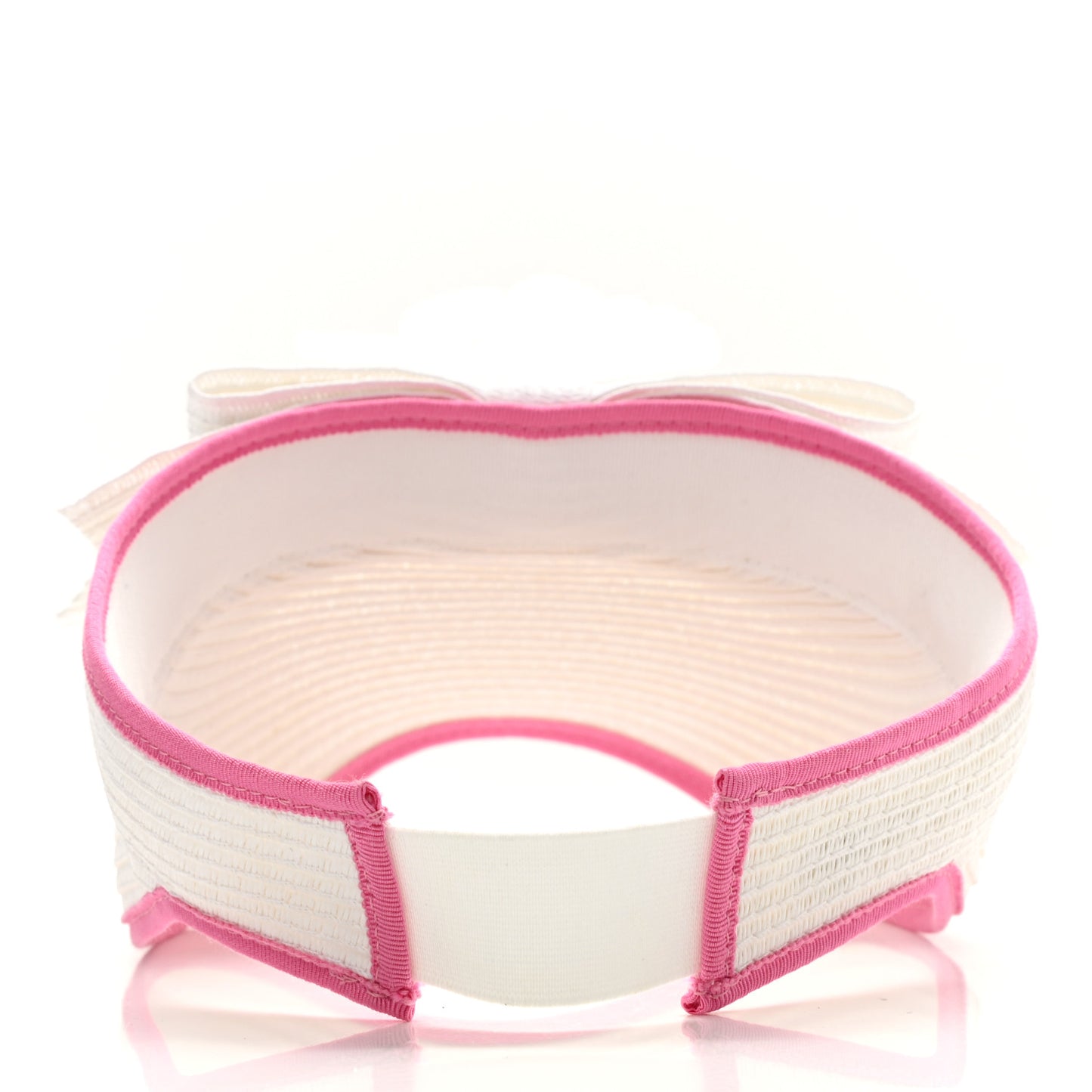 Straw Grosgrain Visor M White Pink