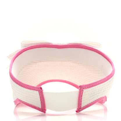 Chanel Straw Grosgrain Visor M White Pink 6 of 8