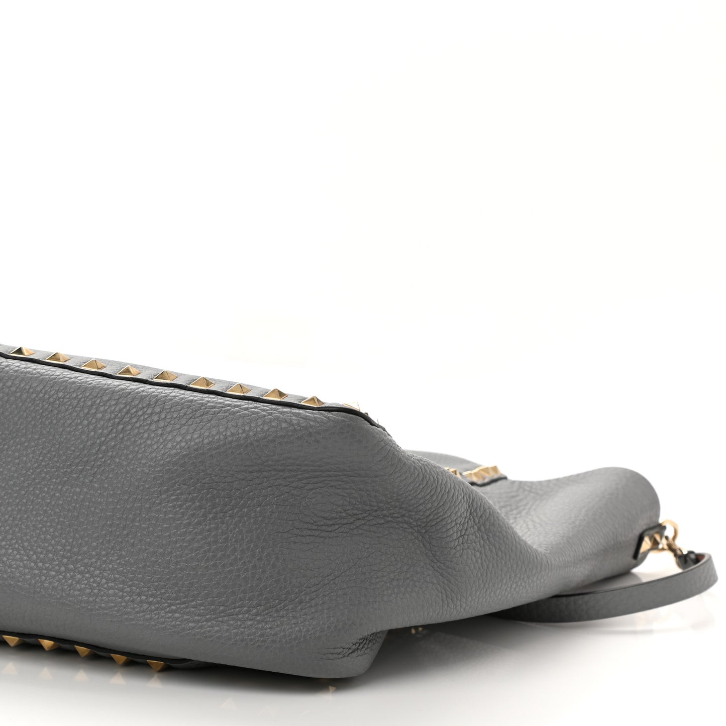 Grained Calfskin Medium Rockstud Reversible Tote Dark Rose Grey