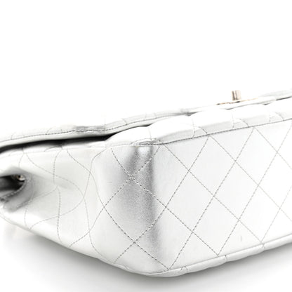 Chanel Metallic Lambskin Quilted Jumbo Single Flap Silver 9 of 10