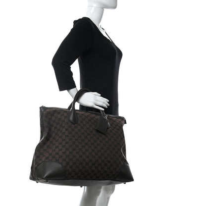 Gucci Denim Monogram Large Tote Dark Brown 2 of 16