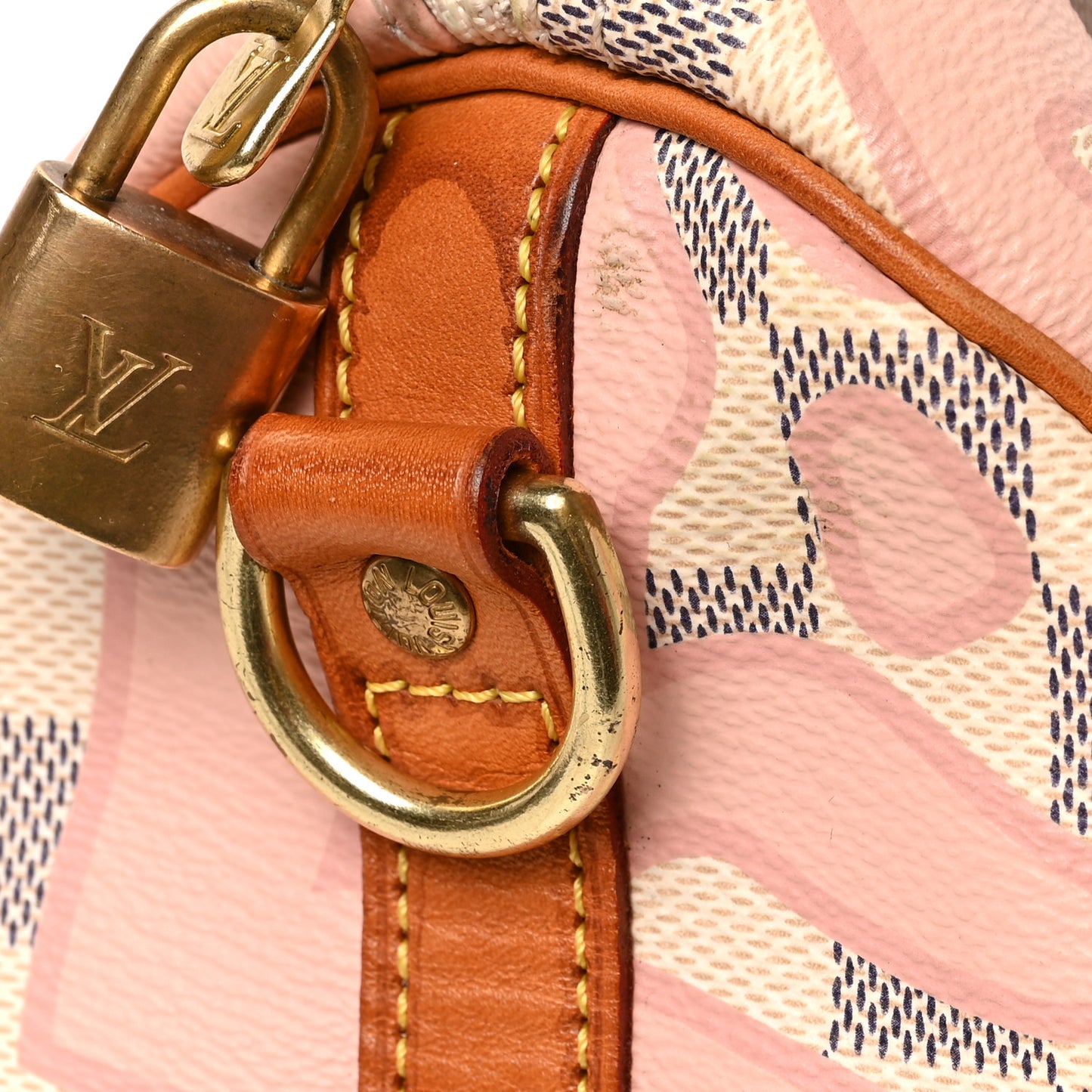 Damier Azur Tahitienne Speedy Bandouliere 30 Rose Ballerine