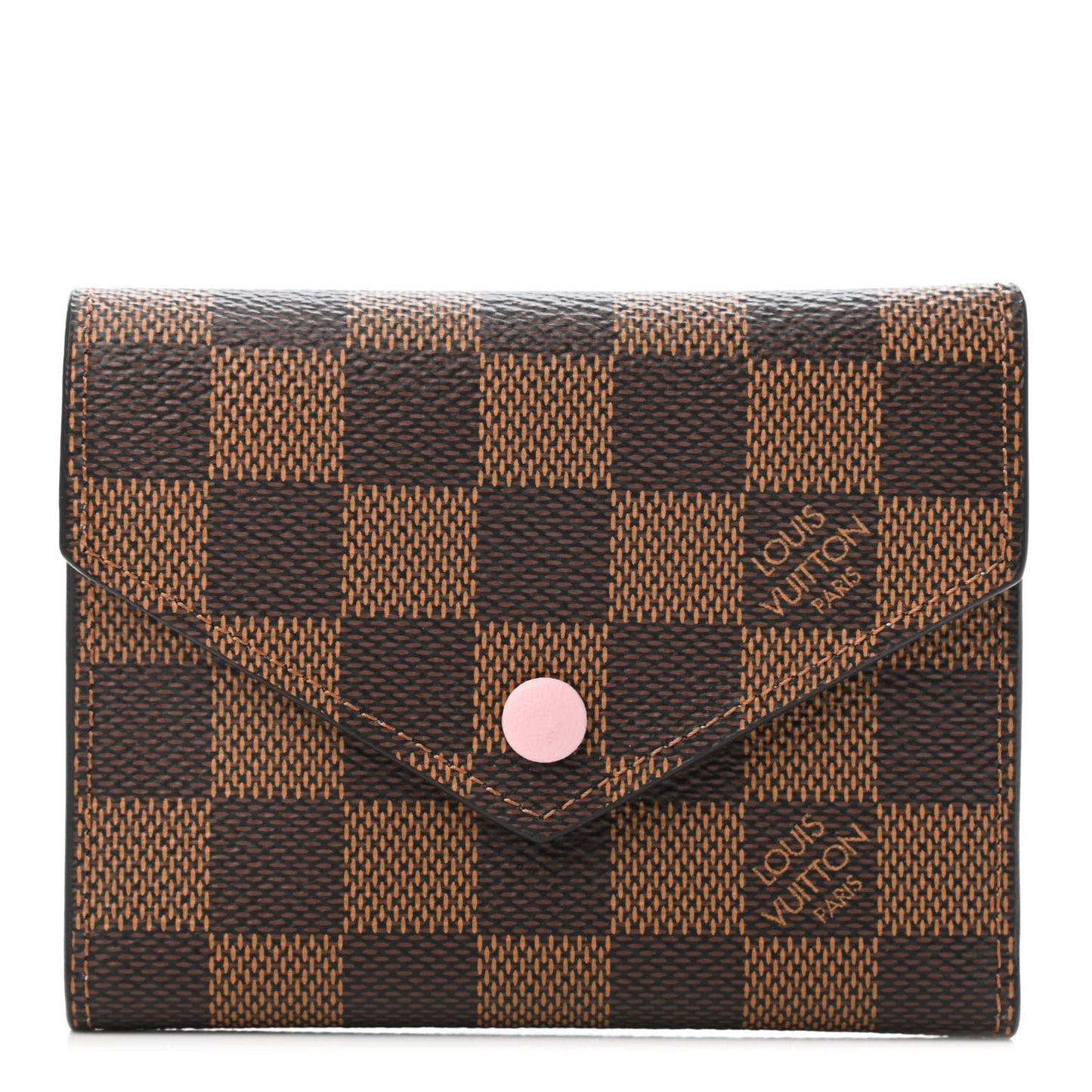 Damier Ebene Victorine Wallet Rose Ballerine