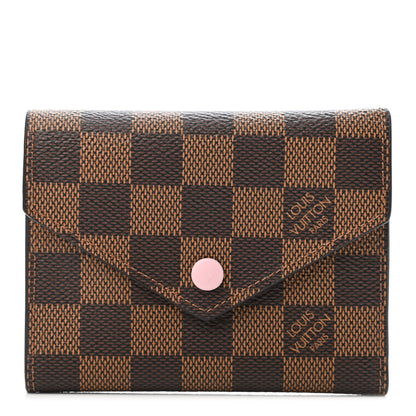 Louis Vuitton Damier Ebene Victorine Wallet Rose Ballerine 1 of 4