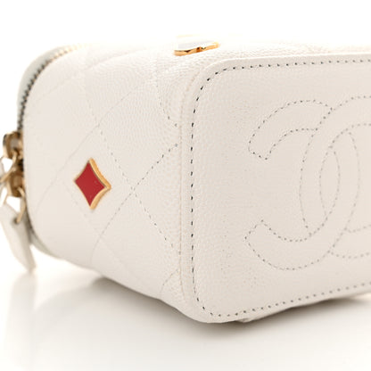 Chanel Caviar Quilted Enamel Coco Casino Mini Vanity Case With Chain White 9 of 10
