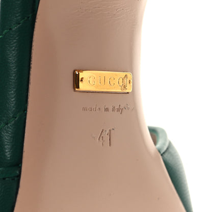 Gucci Nappa Matelasse GG Marmont 75mm Slide Sandals 41 Emerald 8 of 12