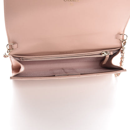 Chanel Iridescent Calfskin Quilted Boy Wallet on Removable Chain Light Pink 5 of 10