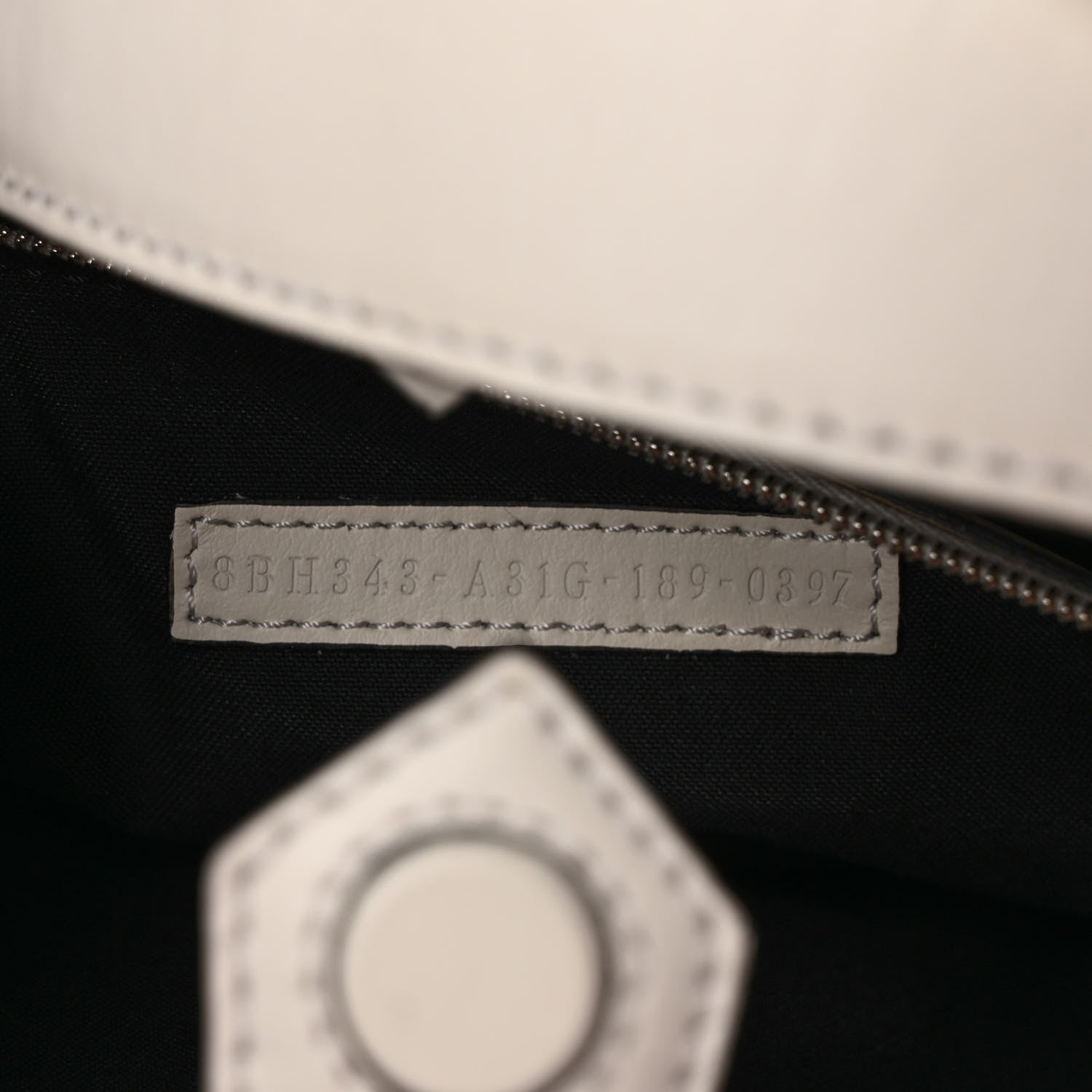 Fendi Vitello Century Velvet F is Fendi FF Embroidered Regular Runaway Satchel White Black 8 of 10