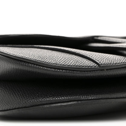Christian Dior Grained Calfskin Mini Saddle Bag With Strap Black 9 of 13