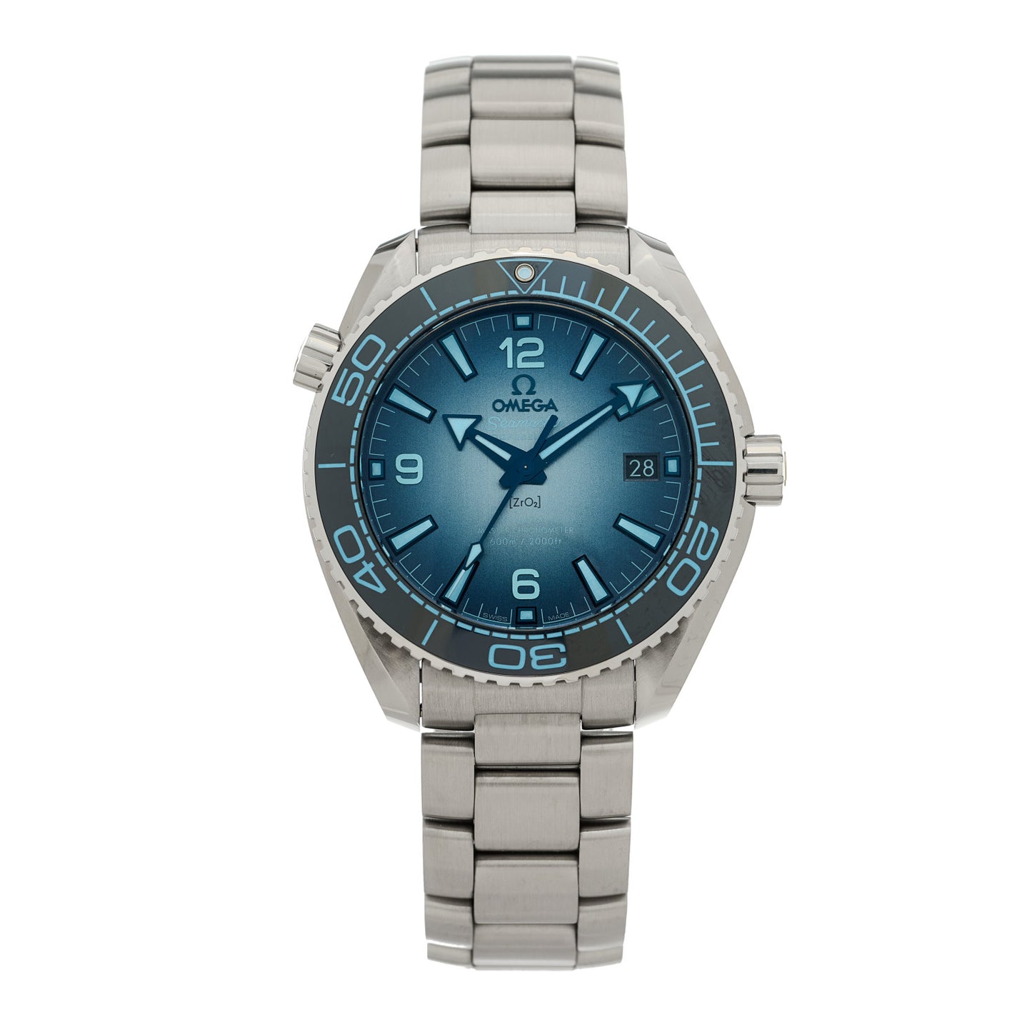Stainless Steel 39.5mm Seamaster Planet Ocean Chronograph Automatic Watch Blue 215.30.40.20.03.002