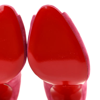 Christian Louboutin Suede Rampoldi 120 Ankle Strap Pumps 38 Pink 7 of 17