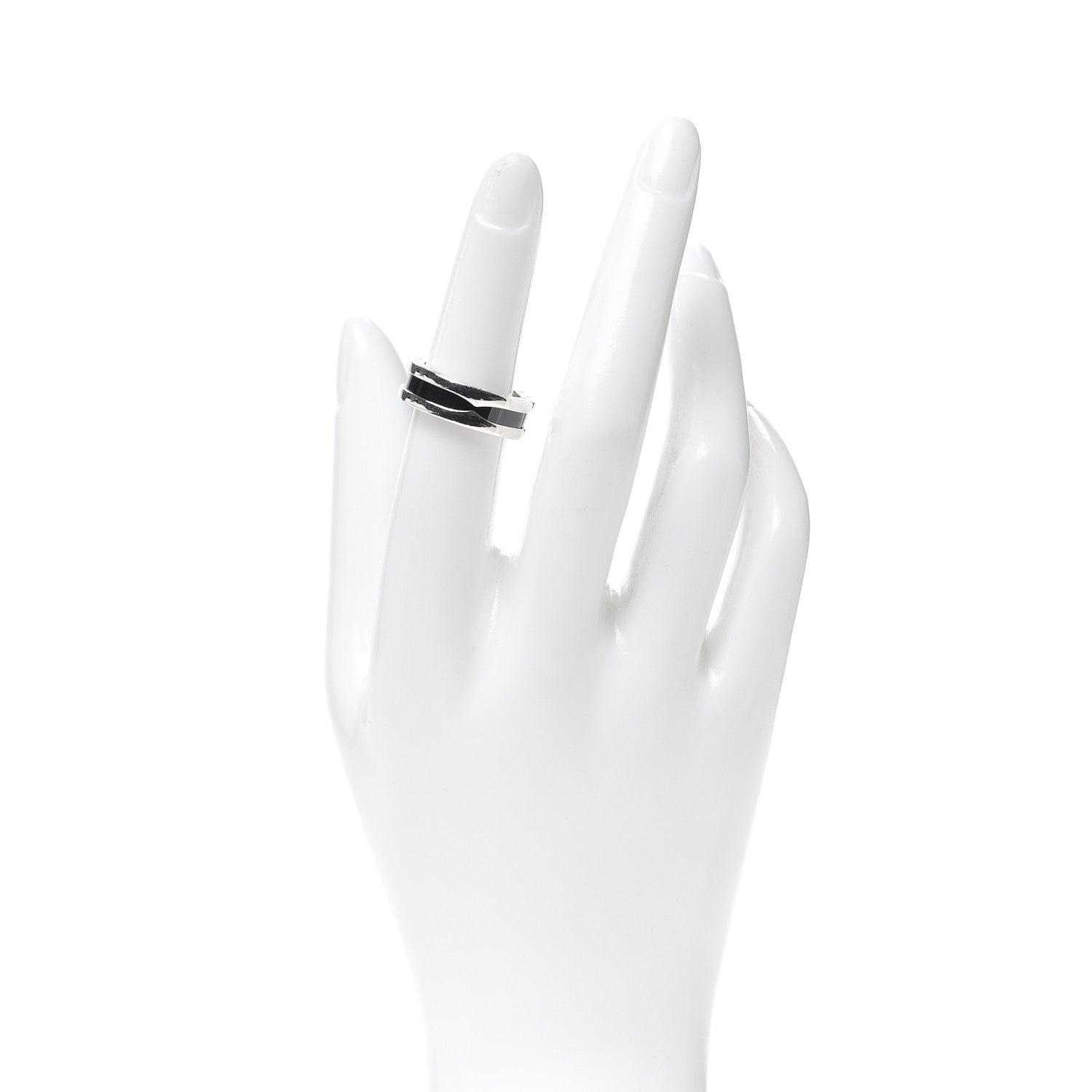 Bulgari Sterling Silver Ceramic Save The Children One-Band Ring 52 6 2 of 7