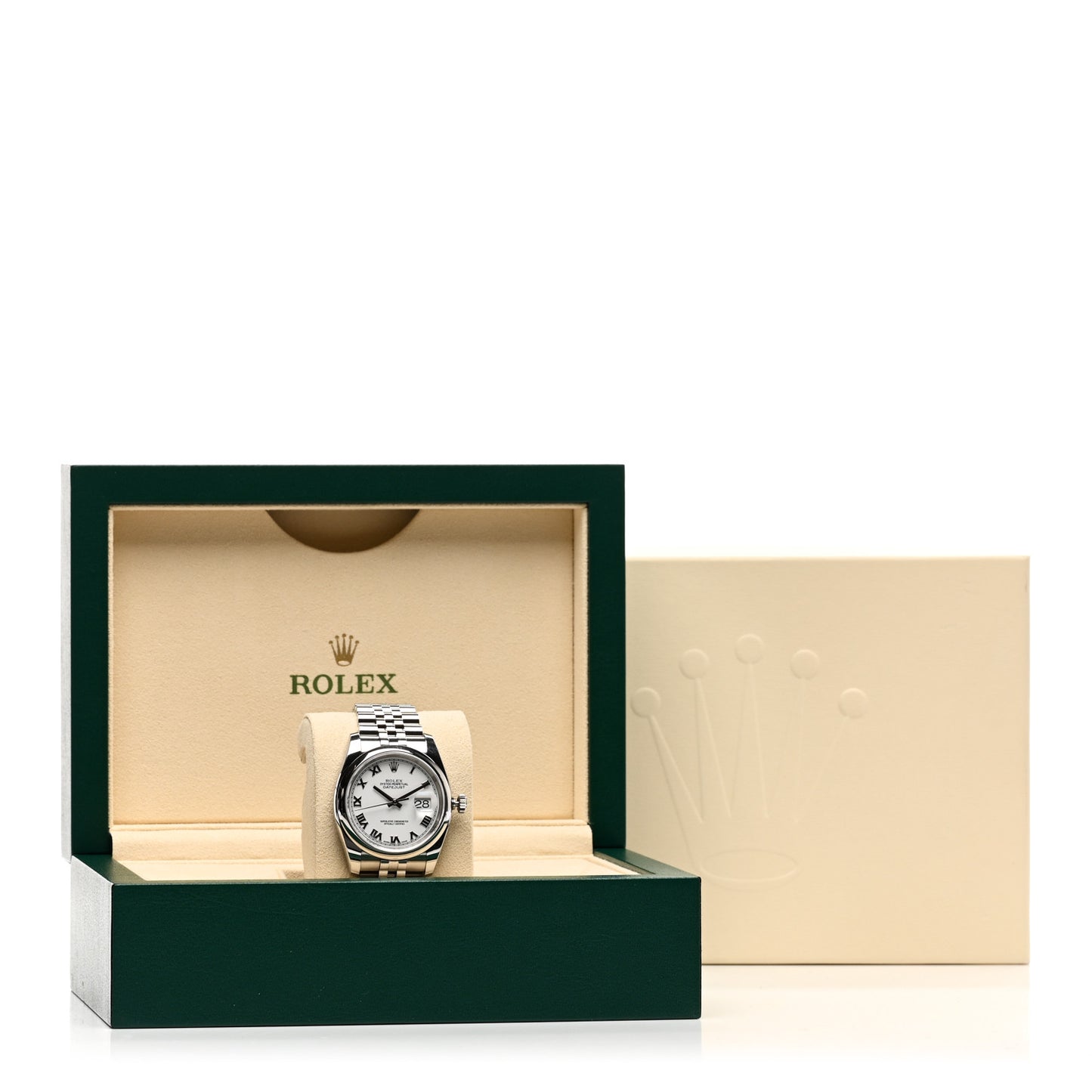 Stainless Steel 36mm Oyster Perpetual Datejust Watch White Roman 116200