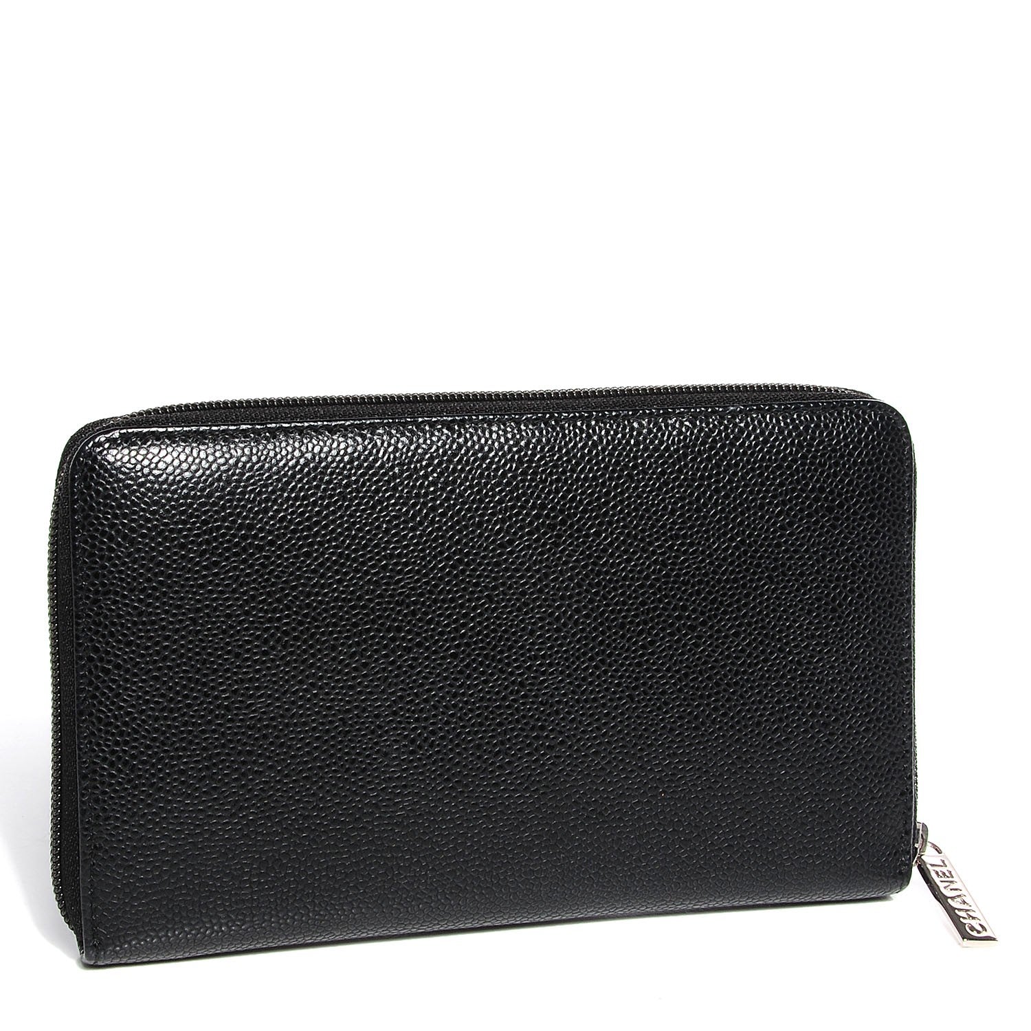 Chanel Caviar CC Timeless Large Zip Around Wallet Black 3 of 9