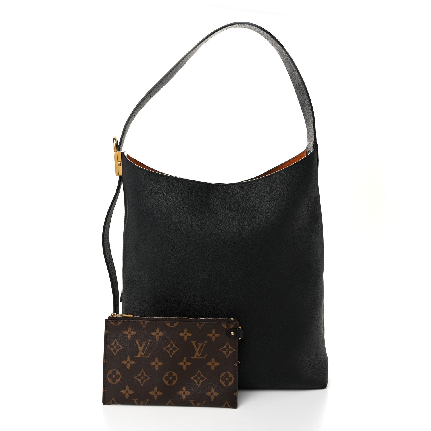Louis Vuitton Grained Calfskin Low Key Hobo MM Black 3 of 11