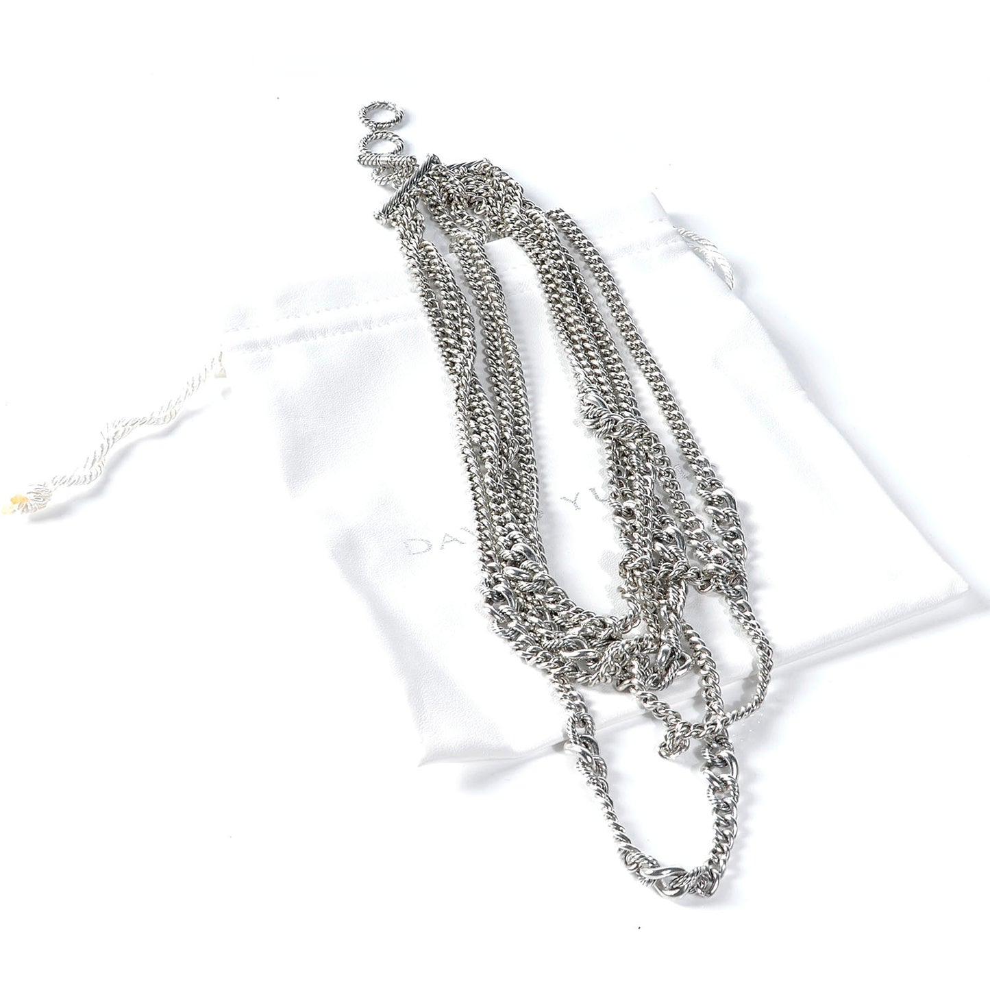 Sterling Silver Five Row Curb Chain Necklace