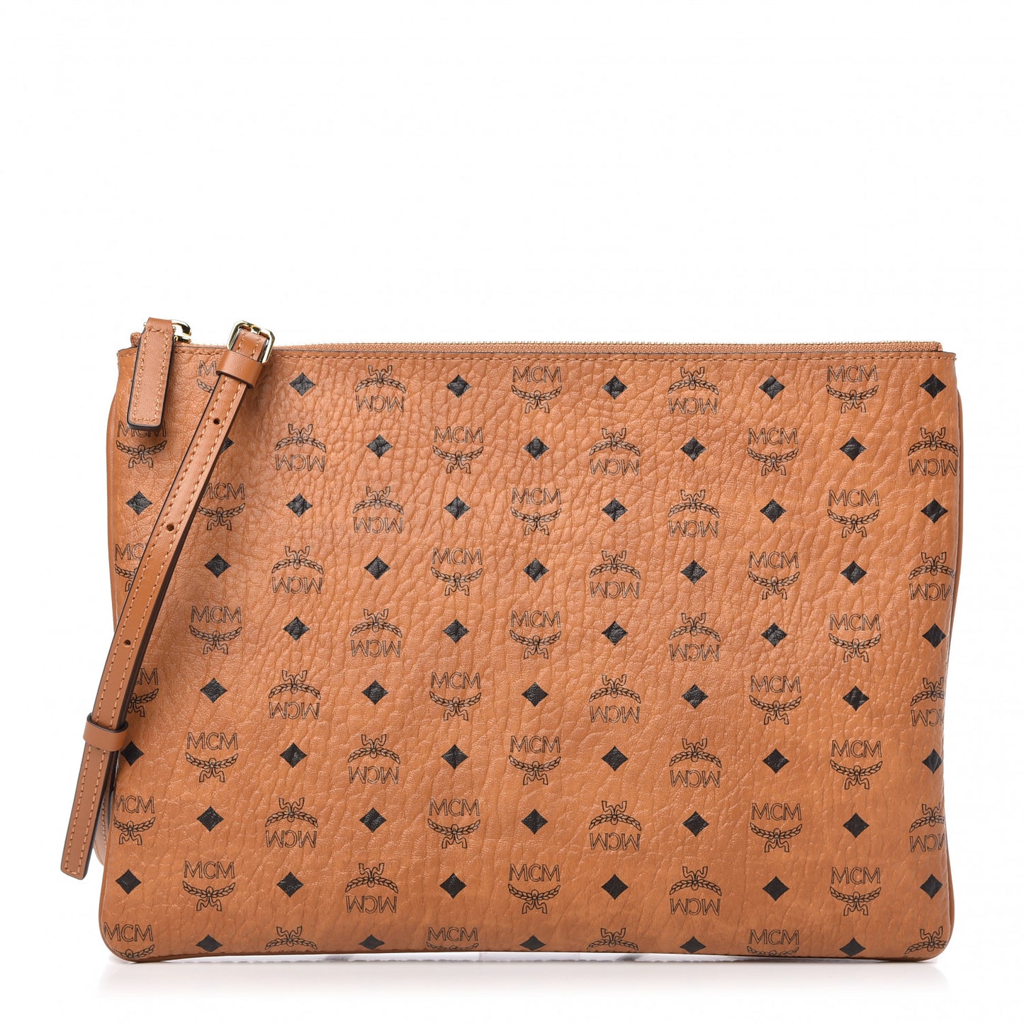 Visetos Medium Crossbody Pouch Cognac