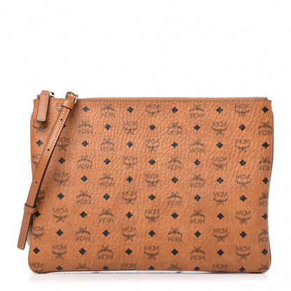 MCM Visetos Medium Crossbody Pouch Cognac 1 of 8