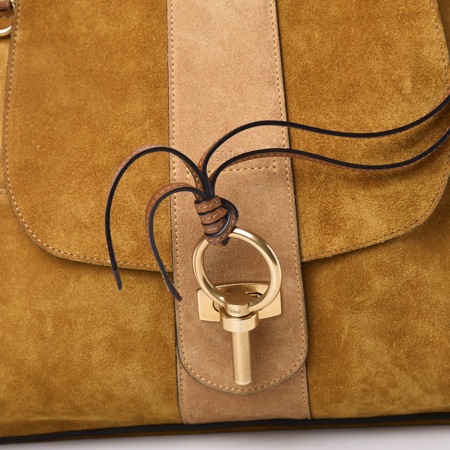 Suede Medium Lexa Shoulder Bag Mustard Brown