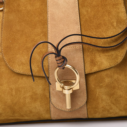Chloe Suede Medium Lexa Shoulder Bag Mustard Brown 10 of 11