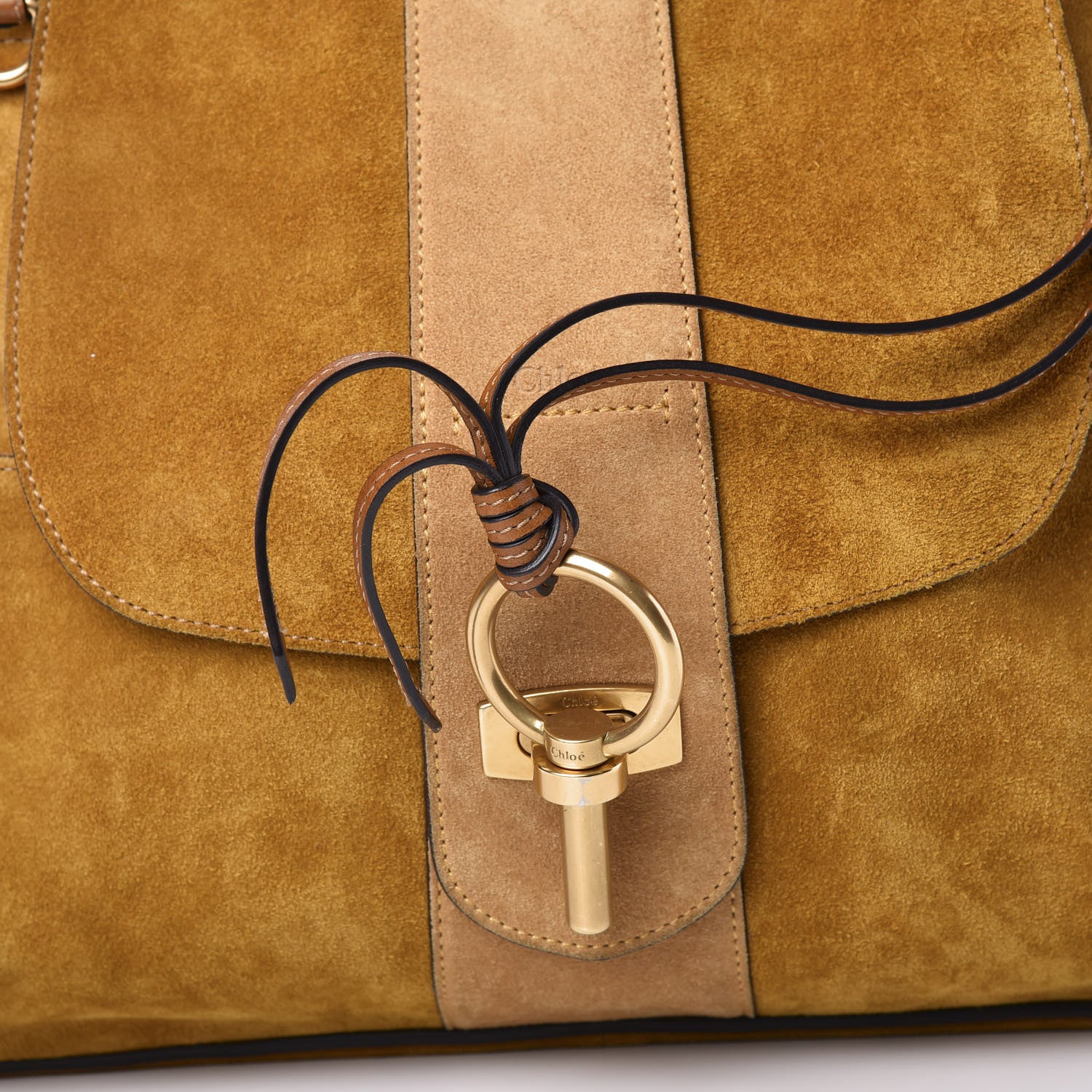 Chloe Suede Medium Lexa Shoulder Bag Mustard Brown 10 of 11