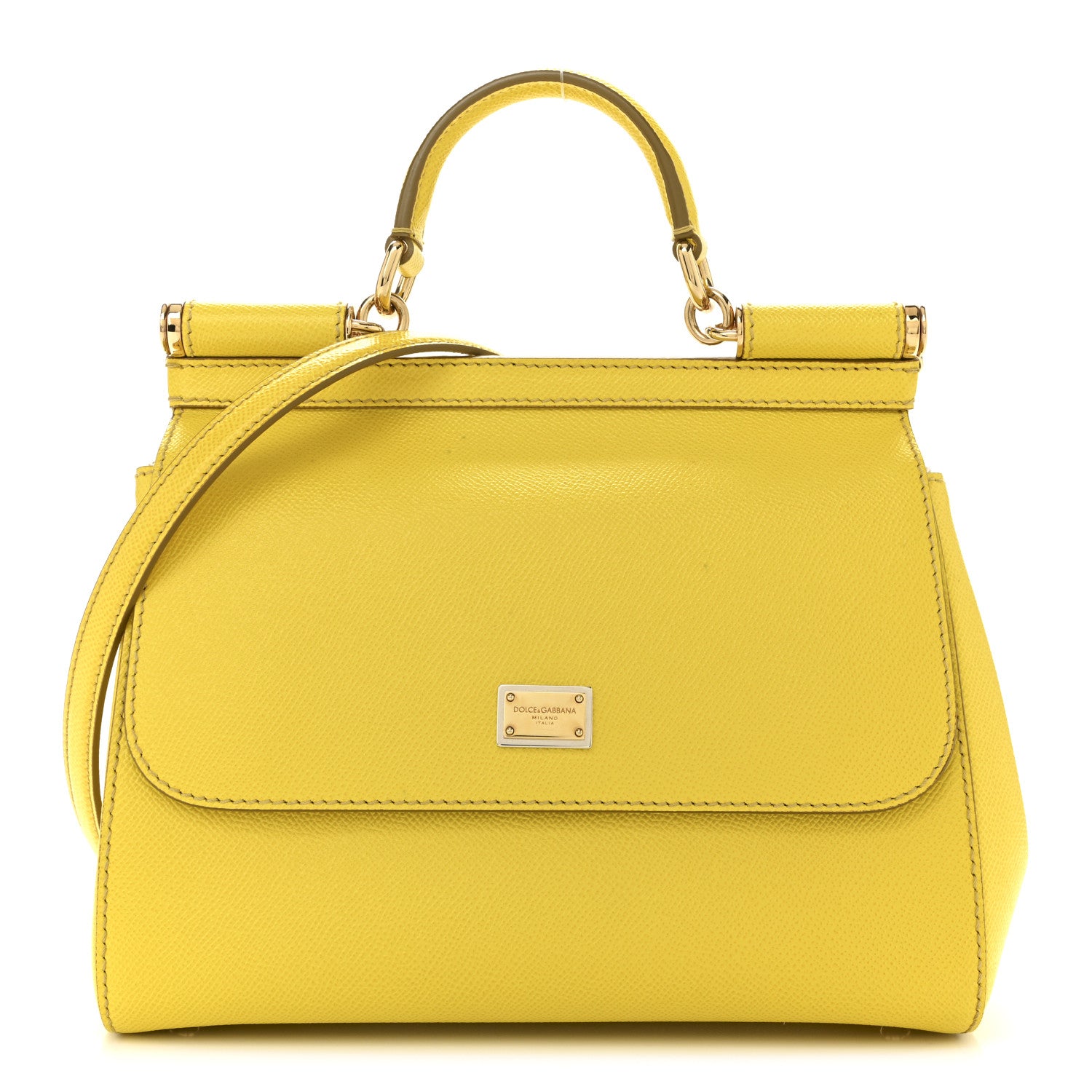Dolce & Gabbana Dauphine Medium Miss Sicily Satchel Yellow 1 of 15