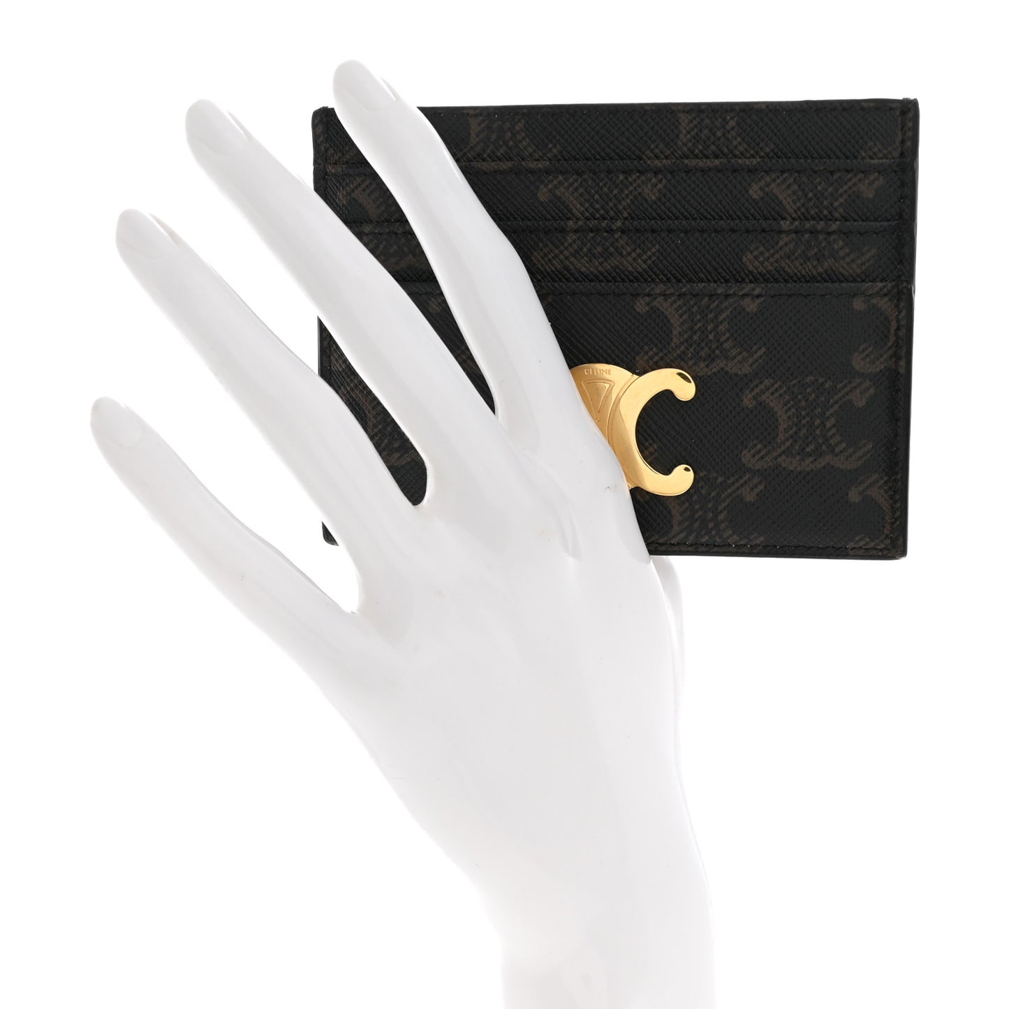 Triomphe Canvas Triomphe Card Holder Tan