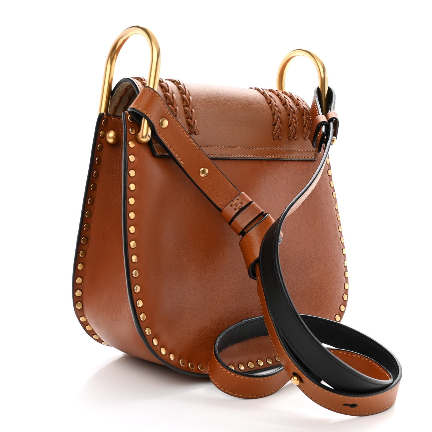 Chloe Calfskin Braided Small Hudson Shoulder Bag Caramel 3 of 10