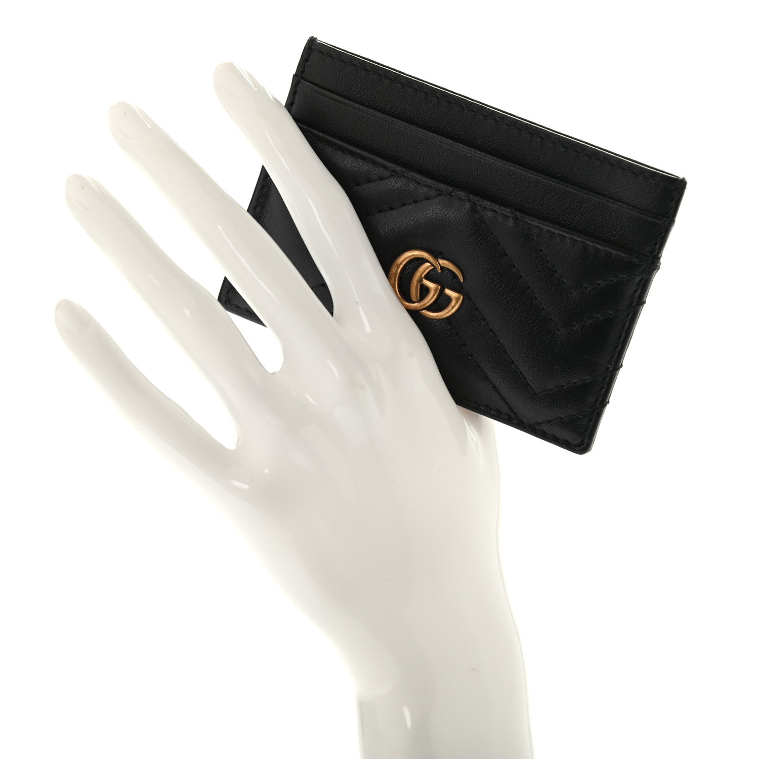 Gucci Calfskin Matelasse GG Marmont Card Holder Black 2 of 6