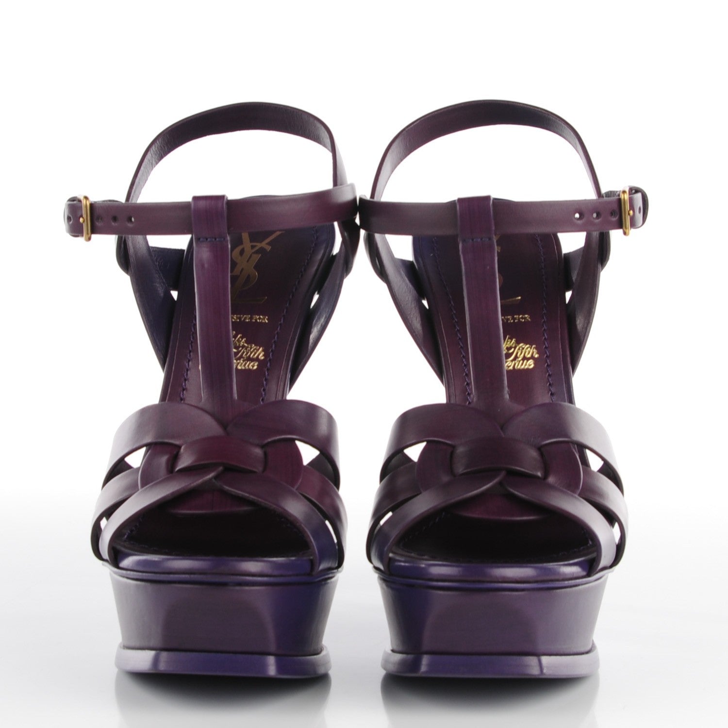 Saint Laurent Calfskin Tribute 105 Platform Sandals 36.5 Lilac 2 of 8