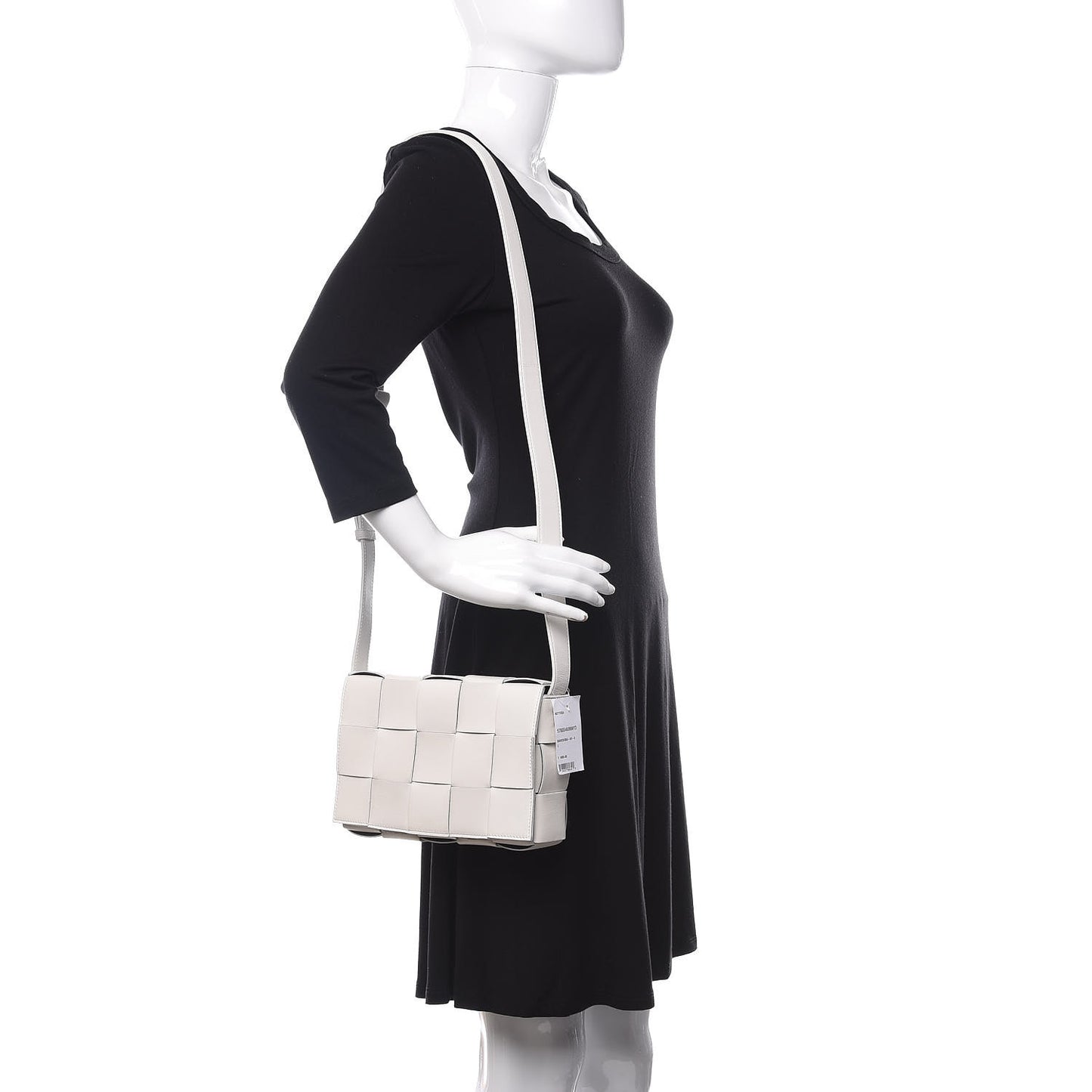 Lambskin Maxi Intrecciato Cassette Crossbody Bag White