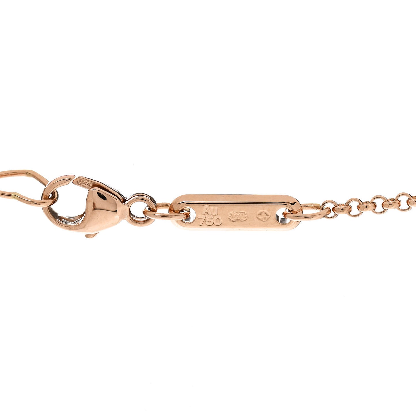 18K Rose Gold Diamond Mother of Pearl Happy Hearts Necklace